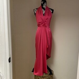 Elegant Pink Halter Dress